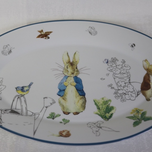 BEATRIX POTTER PETER BUNNY RABBIT EASTER OVAL SERVING PLATTER - NEW - Picture 1 of 5